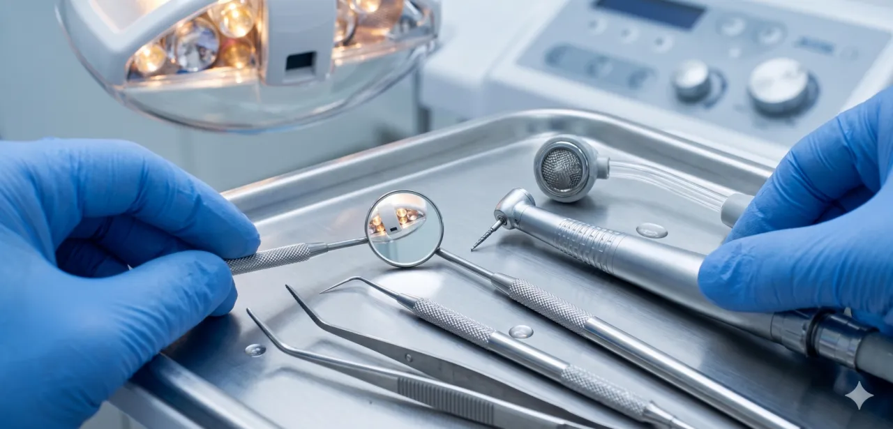 Sterilize edilmiş diş hekimliği aletleri
